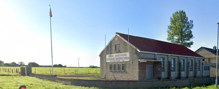 Hall viewed from junction of Hall Road/ Newmills Road